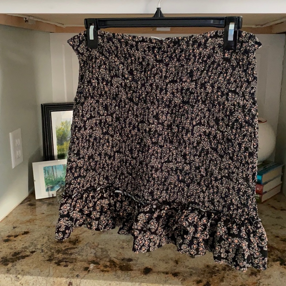 Smocked flower mini skirt
